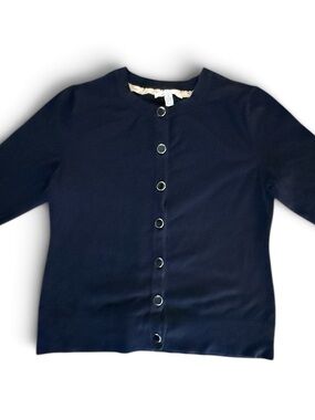JM Collections Black Cotton Rayon Knit Cardigan, M